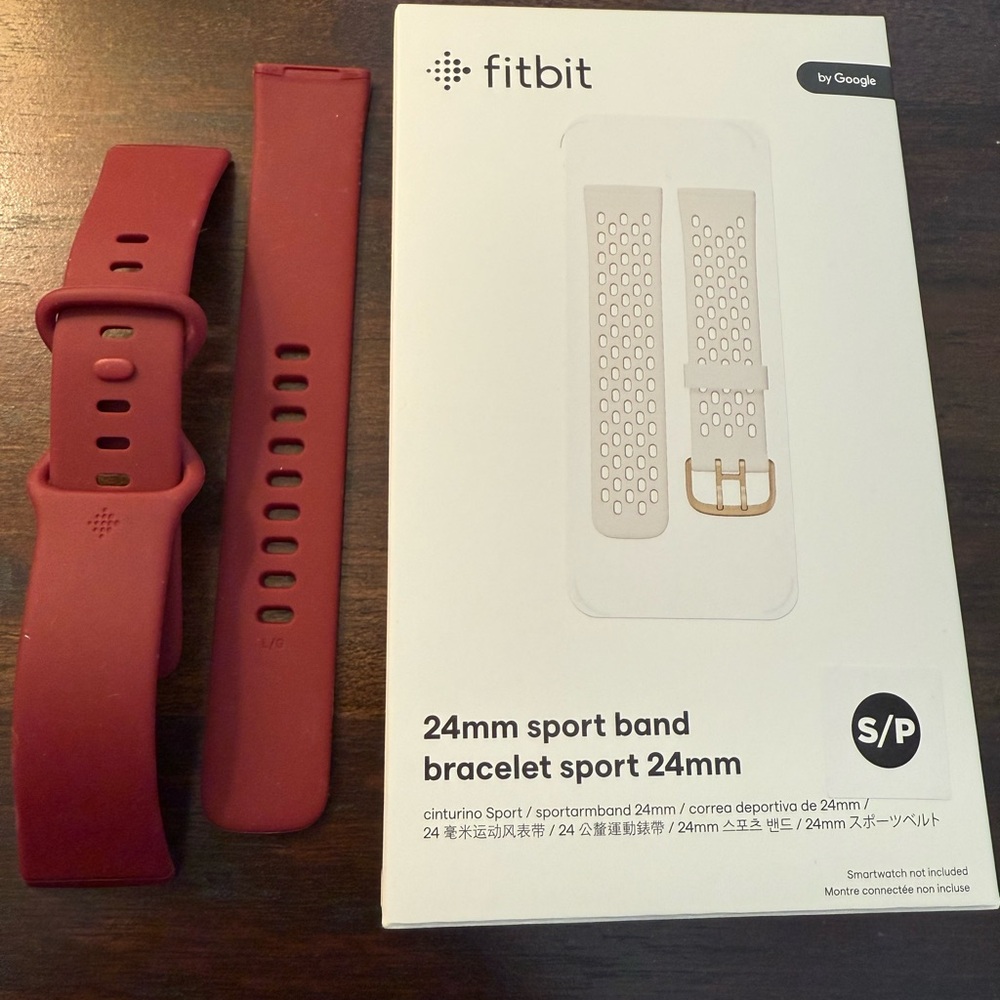 Fitbit Red Sport Band & White Sport Band
